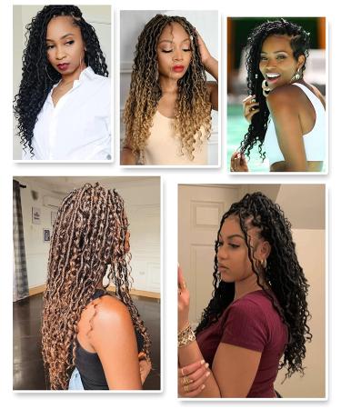 Goddess Locs Crochet Hair 14 Inch 7 Packs Pre Looped Faux Locs for Black Women Boho Style - T1B/30# 14 Inch (Pack of 7) - Buy Online on GoSupps.com