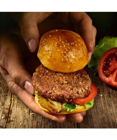 Biozentraler Veggie Burger Classic | Vegan Pea Protein Burger | High Protein | Soy-Free | Perfect for Roasting & Grilling | 170g (4 Burgers) - Buy Online on GoSupps.com