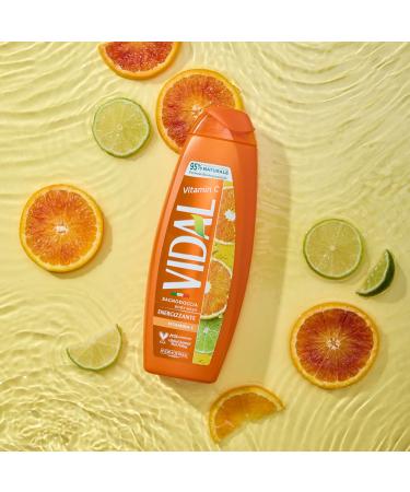 Vidal Vitamin C Shower Gel 250ml - Energizing Italian Import | Refreshing Citrus Cleanser - Buy Online on GoSupps.com