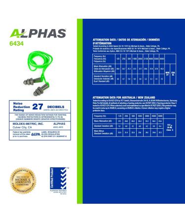 Moldex Alphas Reusable Earplugs with Cloth Cord - NRR 27dB | Pocket-Pak Plus 6434 | International Shipping Available - Buy Online on GoSupps.com