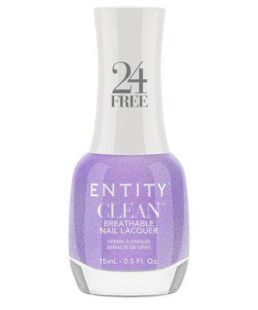 Entity Clean Kindred Spirit Breathable Nail Lacquer  0.5 oz  Vegan and Cruelty Free Nail Polish with Added Biotin  Halal Fingernail Polish  Purple Glitter Nail Polish