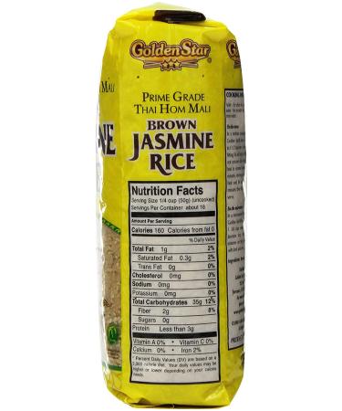 Golden Star Brown Jasmine Rice 2 lbs - Authentic Thai Rice - Pack of 1 - Buy Online on GoSupps.com
