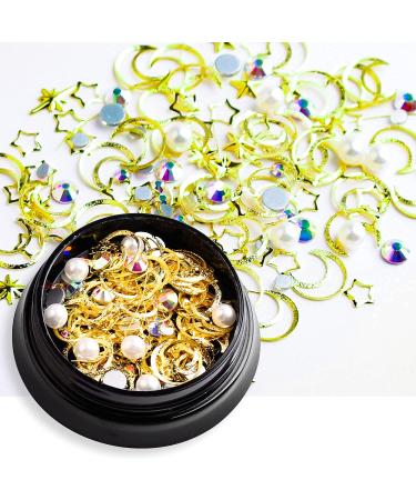 SILPECWEE 3D Gold Nail Charms Kit with Tweezers - DIY Nail Decoration Set - Buy Online on GoSupps.com