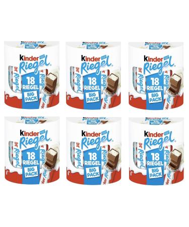 Ferrero Children's Chocolate Bars with Very Fine Milk Heart Wrapped in Whole Milk Chocolate (18 x 21 g) 6 Packs of 18 Individual Bars