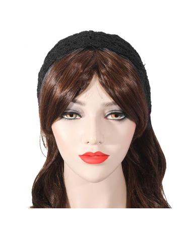 ZLYC Handmade Crochet Knit Floral Headband - Vintage Hair Band (Plain Black) - Buy Online on GoSupps.com