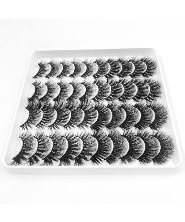 IFLOVEDEKD 20 Pairs Long 3D Mink Reusable Strip Lashes - 4 Styles, Handmade & Fluffy for Dramatic Eyes | Soft & Thick False Eyelashes Multipack - Buy Online on GoSupps.com