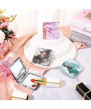Cindeer 20 Pcs Compact Magnifying Makeup Mirror Set - Double Sided Portable Hand Mirror for Women - Marble Style - Buy Online on GoSupps.com