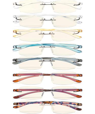 Eyekepper 8 Pack Blue Light Blocking Rimless Reading Glasses +2.00 | Computer Readers for Eye Protection - Buy Online on GoSupps.com