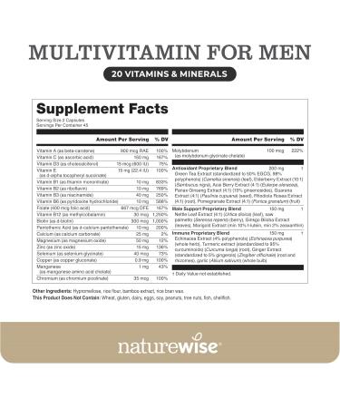 NatureWise 1 Multivitamin for Men - Non-GMO - 90 Capsules 45-Day Supply + 1 Magnesium Glycinate 625mg - Chelated Magnesium - 30 Capsules 30-Day Supply  - Buy Online on GoSupps.com