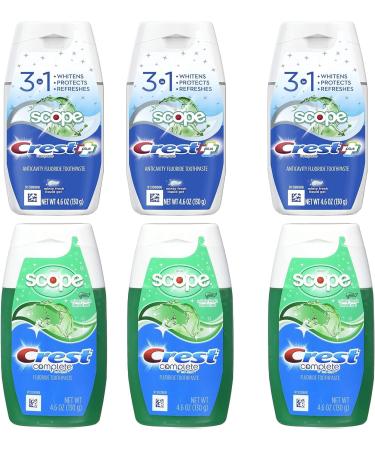 Crest Scope Whitening Toothpaste Set - Complete Whitening Tartar Control & 3-in-1 Gel - 7 Items | International Shipping Available - Buy Online on GoSupps.com