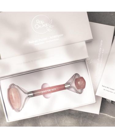 ROLL ON JADE - Anti-Aging Face Massager Roller Raw Rose Quartz 100% Natural - Natural Lifting soothes dry skin drains stimulates smoothes the skin - Buy Online on GoSupps.com
