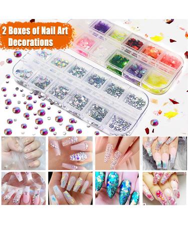 JOYJULY Nail Art Kit: Brushes, Dotting Tools, Rhinestones, Stickers, Holographic Glitters - Black Free - Buy Online on GoSupps.com