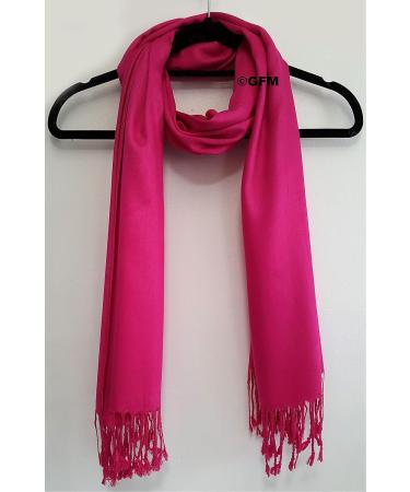 GFM Smooth Shiny Surface Pashmina Style Scarf (L9) - Hot Pink - Buy Online on GoSupps.com