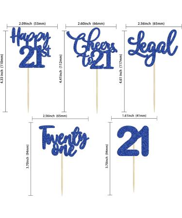 30 Pack Happy 21st Birthday Cupcake Toppers Dark Blue Glitter 21 Fabulous Cheers to 21 Years Old Birthday Cupcake Picks for Happy 21st Birthday Anniversary Party Cake Decorations 21st Dark Blue - Buy Online on GoSupps.com