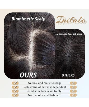 Hair Toppers for Women Clip in Bangs Real Human Hair,30g Brown Black Hair Topper for Women 150% Density Silk Base Clip in Hair Pieces Straight Hair for Thin Hair Daily Use - Buy Online on GoSupps.com