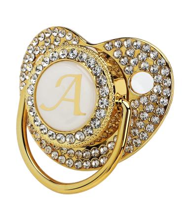 Buy Lightweight Baby Pacifier with Bling - Curved Newborn Pacifier (Letter A) - International Shipping Available - Buy Online on GoSupps.com
