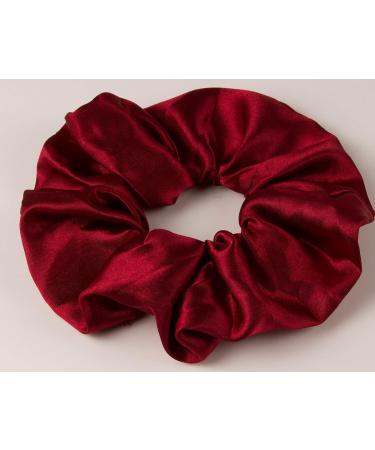 Mytoptrendz Large Luxurious Smooth Soft Silky Satin Plain Scrunchie Ponytail Hairbands Traceless For Girls Women Thick Curly Hair - (Burgundy) - Buy Online on GoSupps.com