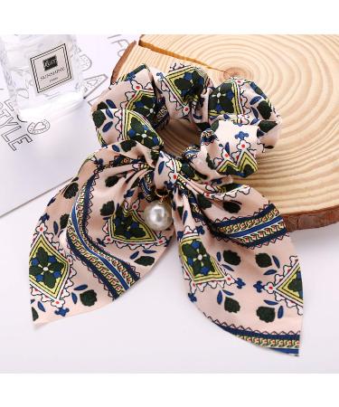 Sukokola Light Pink Pearl Trailer Cotton Hair Tie - Printed Pattern Ponytail Accessories for Women & Girls - Buy Online on GoSupps.com