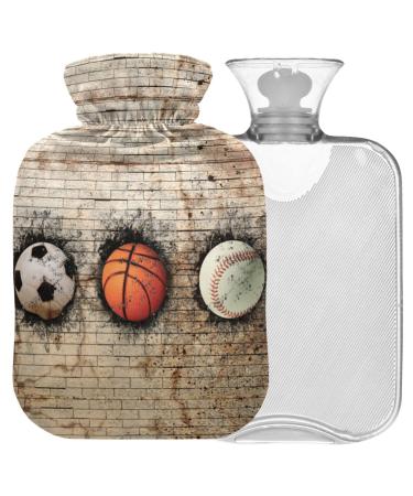 Naanle Football basketball baseball heat bottle with reference transparent hot water bottle 2l large hot hot water bottle for bed handfoot heat pain relief heat and cold therapy