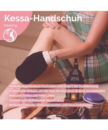 Fatima's Garden Kessa Glove - Natural Deep Cleaning & Dead Skin Removal - Moroccan Spa Scrubber (2 Black Gloves) for Hammam Bathroom & Shower Peeling - Buy Online on GoSupps.com