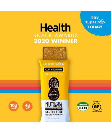 Super Pop Snacks Plant Based Protein Bars - Organic Nut Butter Bars - Gluten Free, Dairy Free - 10g Protein - Variety Pack (8 Pack) - Buy Online on GoSupps.com