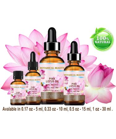 PINK LOTUS OIL 0.5 fl oz - Pure Natural Anti-Aging Face Oil for Skin & Hair | Rich in Vitamin C | Botanical Beauty - Buy Online on GoSupps.com