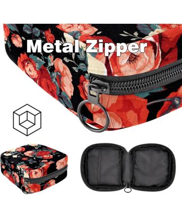 Portable Women's Binding-Up Bags | Menstrual Cup Bags & Tampon Holders for Teens | Stylish Black Flower Design - Buy Online on GoSupps.com