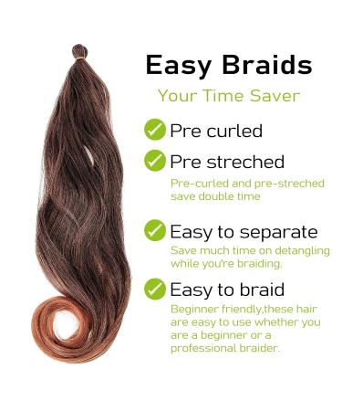 8 Packs Pre-stretched French Curly Braiding Hair 26 Ombre Crochet Braids Yaki Texture Extensions - 26 1B/30 - Buy Online on GoSupps.com