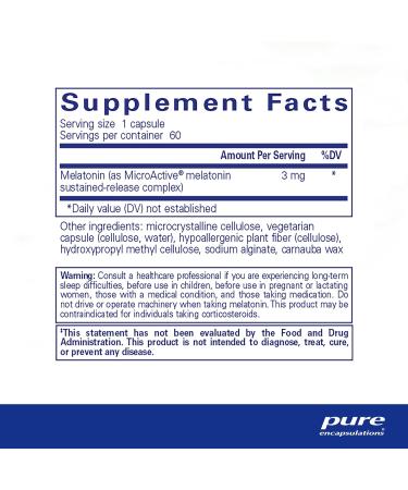 Pure Encapsulations Melatonin-SR - Extended Release Melatonin - Supports Restful Sleep* - Sleep Supplement - Gluten Free & Vegan - 60 Capsules - Buy Online on GoSupps.com