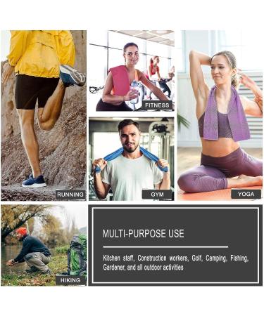 Hystrada 4 Pack Cooling Towels 40" x 12"-Cooling Scarf  Cold snap Cooling Towel for Instant Cooling Relief for All Physical Activities: Golf  Fitness  Camping  Hiking  Yoga  Pilates Rose Red  Blue  Grey  Dark Blue - Buy Online on GoSupps.com