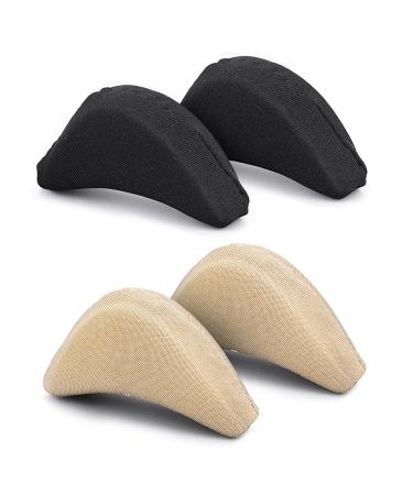 Sibba Toe Filler Inserts Unisex Breathable Soft Big Toe Plug Forefoot Pad Shoe Filler for High Heel Foot Pain Relief for Women Girls (Nude&Black)
