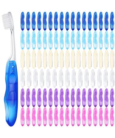 Nuogo 100 Pieces Travel Toothbrushes Folding Tooth Brush Portable Soft Collapsable Toothbrush Bulk for Kids Adult Camping Hiking Travel Supplies  6 Colors