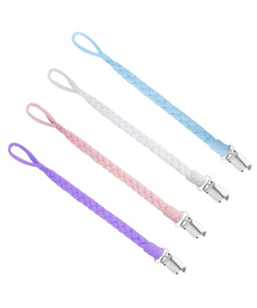 Buy Pacifier Chain Set - Cotton Baby Pacifier Straps for Newborns | 4 Pieces (Boys & Girls) - Safe & Stylish - Buy Online on GoSupps.com