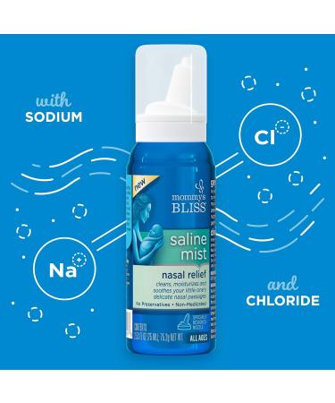 Mommy's Bliss Soothing Saline Mist Nasal Relief - 2.53 FL OZ (Pack of 1) - Buy Online on GoSupps.com