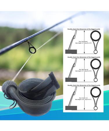 Reaction Tackle Fishing Rod Socks - Ultimate Protection for Baitcasting & Spinning Rods - Fits 7ft & 8ft - 2-Pack XL Black Sleeves - Buy Online on GoSupps.com