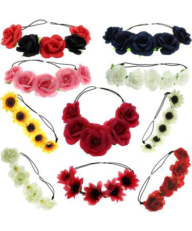 Zac's Alter Ego Set of 10 Assorted Flower Crown Weddings Festivals Fancy Dress - Buy Online on GoSupps.com