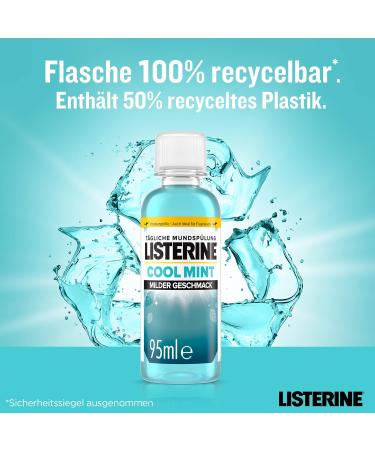Listerine Cool Mint Mild Taste Mouthwash - 24x95ml Alcohol-Free Antibacterial with Essential Oils for Long-Lasting Freshness - Buy Online on GoSupps.com
