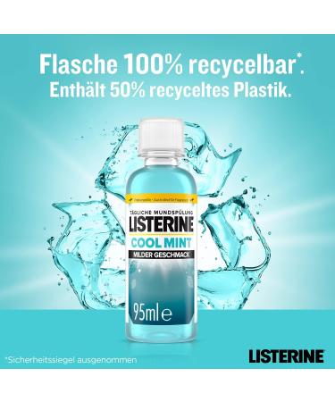 Buy Listerine Cool Mint Mild Alcohol-Free Antibacterial Mouthwash 95ml - Long-Lasting Freshness - Buy Online on GoSupps.com