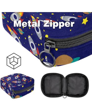 Portable Women's Menstrual Cup & Tampon Bags - Fun Galaxy Rocket Design | Teenage Girls' First Period Essentials - Buy Online on GoSupps.com