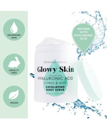 Hydrating Exfoliating Body Scrub - Clinical Works with Hyaluronic Acid - Buy Online on GoSupps.com