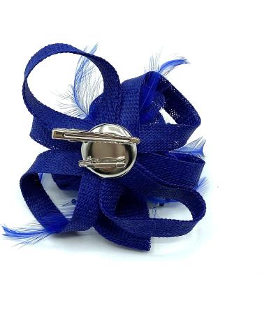 Ladies Feather Beak Clip/Corsage Fascinator for Weddings Races Royal Ascot Hair Piece (Royal Blue) - Buy Online on GoSupps.com