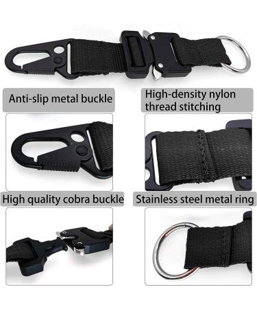 Tactical Key Chain for Men | EDC Gear Clip with HK Clip & Steel Ring | Large Military Molle Accessory in Black - Buy Online on GoSupps.com