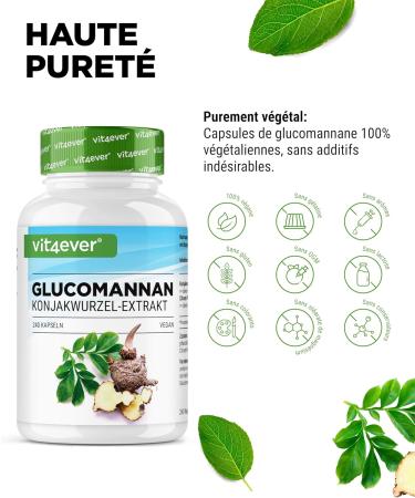 Glucomannane de la racine de konjac - 240 g lules - fortement dos avec 4200 mg par portion journali re - optimis avec du chrome - v g talien - Buy Online on GoSupps.com