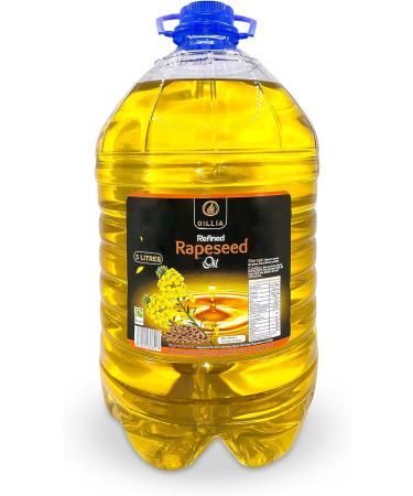 Oillia Rapeseed Oil 5 Litre | Canola Cooking Oil | Extra Virgin | Non-GMO | Extended Life | Low Saturated Fat | Refined Oil Bottle - Buy Online on GoSupps.com