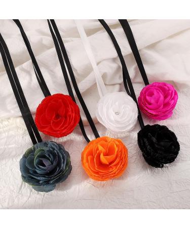 Oralgo Handmade Floral Pattern Necklace - Elegant Orange Fabric Collar for Women & Girls - Buy Online on GoSupps.com