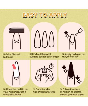 500pcs Clear Stiletto Nail Tips - Professional Full Cover Acrylic Fake Nails for Salon and Home DIY - 10 Sizes Soft Gel Extension Tips with Box - Buy Online on GoSupps.com