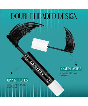 GEMERRY 2 IN 1 Mascara Set Mini Brush Mascara Volumizing Lengthening Defining Curling Multiplying Buildable Formula Double-Ended Design Lower Lash Mascara Included - Rich Black 6ml+ 4ml Mascara 6ml+ 4ml - Buy Online on GoSupps.com