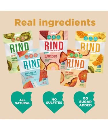 RIND Snacks Dried Fruit Superfood Variety Pack | No Added Sugar | Tangy Kiwi, Straw-Peary, Coco-Melon, Orchard & Tropical Blend | High Fiber, Vegan, Paleo | Non-GMO | 5 Pack, 2.75-3oz Each - Buy Online on GoSupps.com