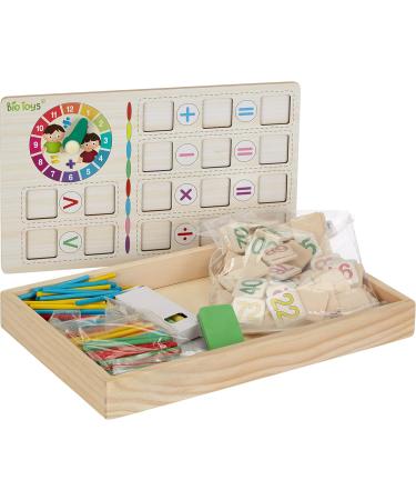 Lexibook Edu200 Clock Hands Bio Toys - Colorful Wooden Math Activity Box for Preschool Learning | Best Educational Toys for Early Childhood - Buy Online on GoSupps.com