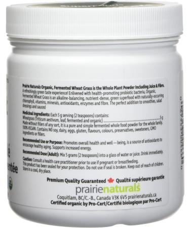 Prairie Naturals Organic Fermented Wheatgrass Juice Powder - 150 Gram - Buy Online on GoSupps.com